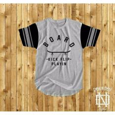 HIGH5 Fashion Pria Kaos Lengan Pendek Skaters tshirt Abu-abu