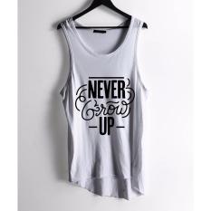 HIGH5 fashion pria kaos tanktop never grow up - white