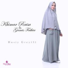 Hijab Alsa Gamis Syari Fathia Akhwat Perempuan Wanita Warna Dustygrey