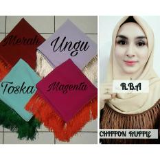 Hijab impor - Jilbab segiempat - Chiffon Ruffle