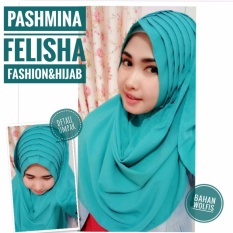 Hijab Jilbab kerudung pashmina Felishapashmina instant pastan Bahan wolfis UMPAK Polos green