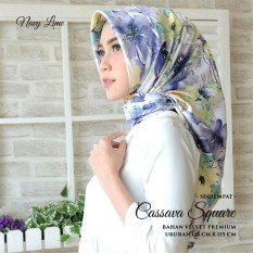 Hijab Kananta Jilbab Segiempat Hijab Motif Bunga Warna Kain Velvet Premium / Maxmara Halus tebal tidak nerawang Square Cassava