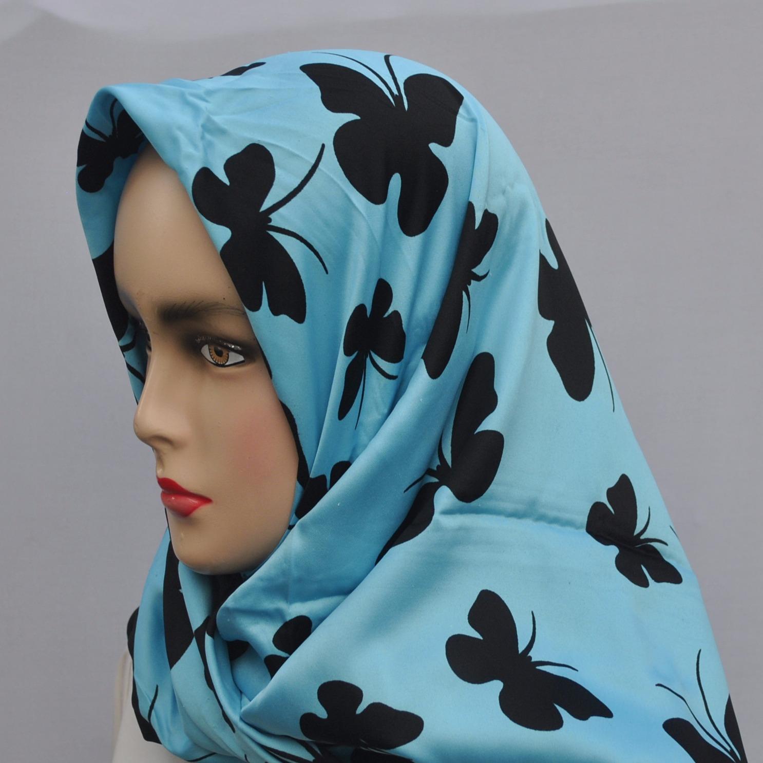 Hijab - Kerudung Segi Empat - Cotton Japan - Zaskia Black / Jilbab  