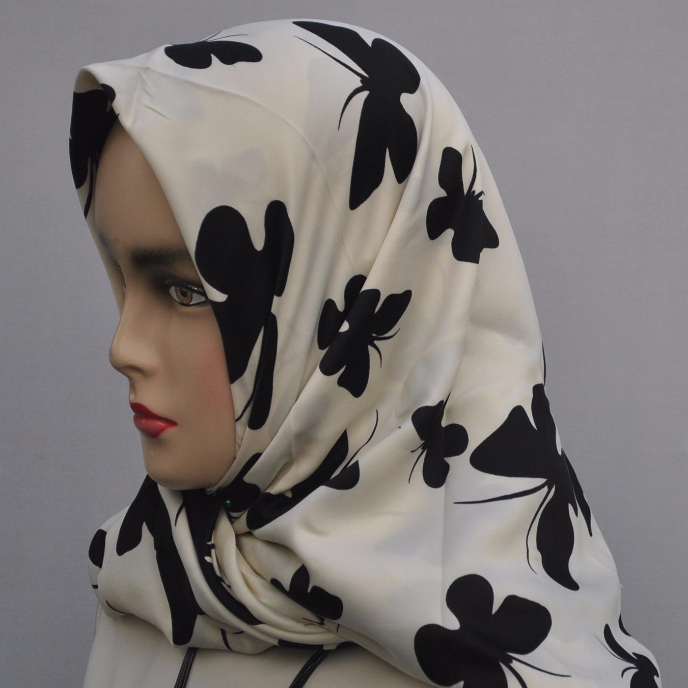 Hijab - Kerudung Segi Empat - Cotton Japan - Zaskia Black / Jilbab  