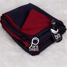 Hijab - Kerudung Segi Empat - Hijab Syari Bolak Balik Pure Syaree Navy - Maroon