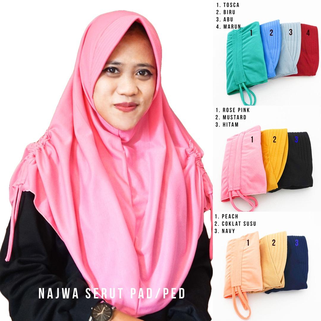 Hijab Najwa PAD/PED Serut Jilbab Instan Kerudung Khimar Instan