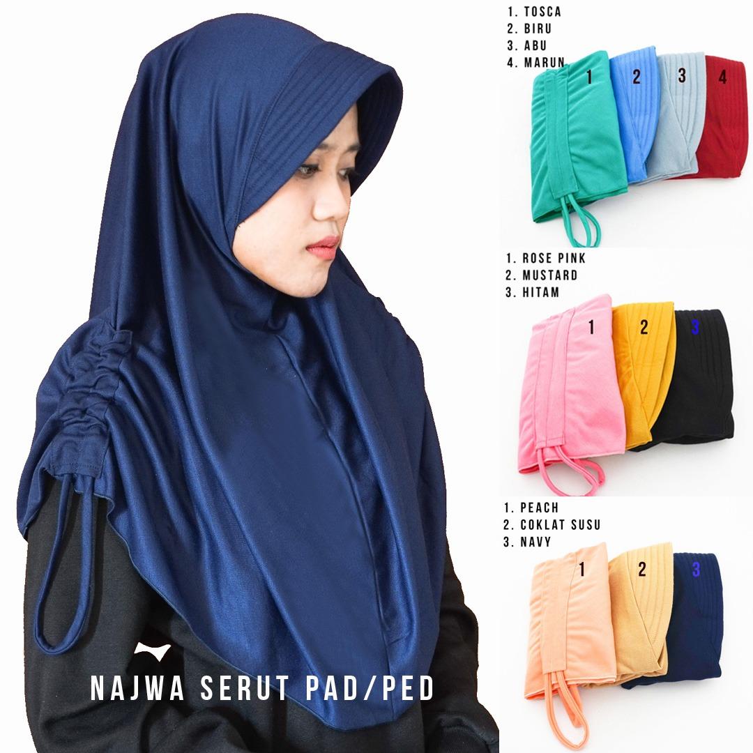 Hijab Najwa PAD/PED Serut Jilbab Instan Kerudung Khimar Instan