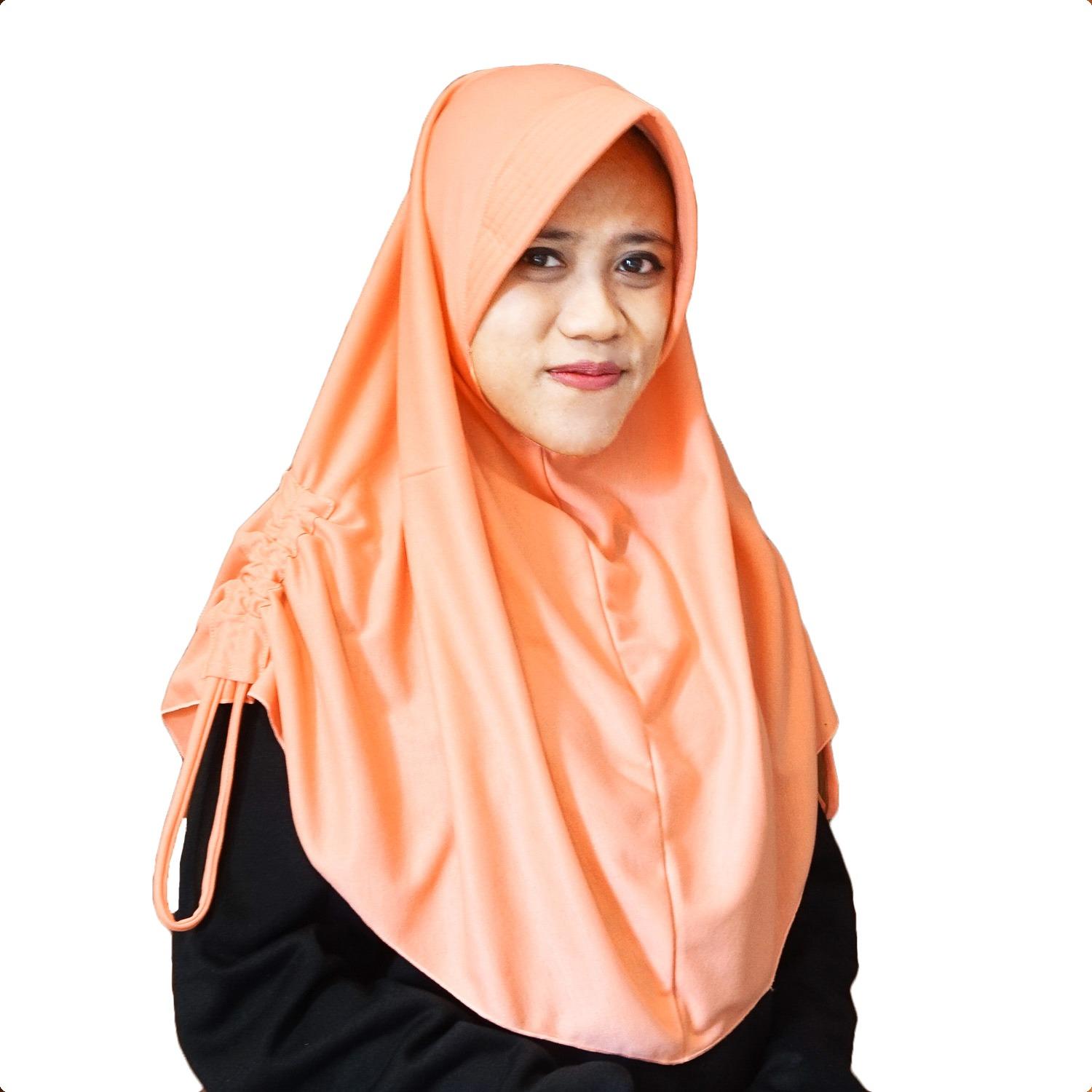 Hijab Najwa PAD/PED Serut Jilbab Instan Kerudung Khimar Instan - Peach