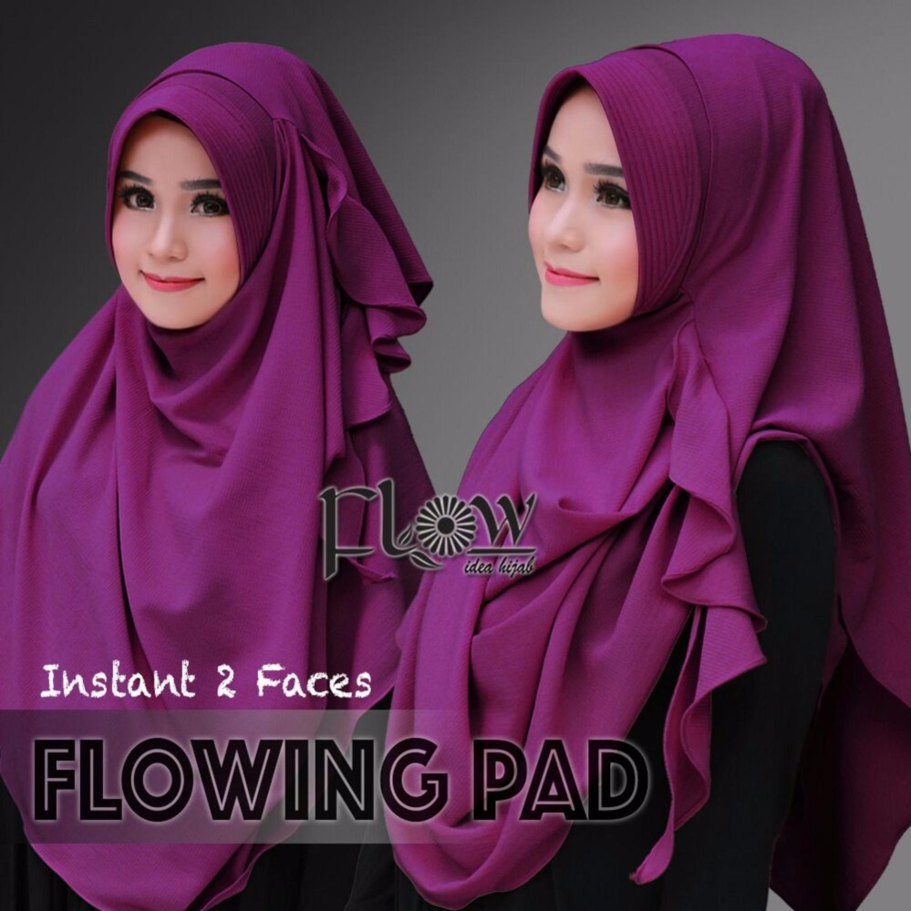 Hijab Pashmina Instan Flowing Pad-Ungu