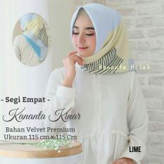 Hijab Segi Empat Motif Abstrak - Bahan Velvet Premium / Maxmara Kananta Kinar