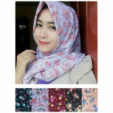 Hijab Segiempat Shabby Chic - Jilbab Instan Shabby Motif Bunga Cantik