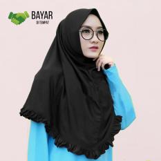 Kerudung Instan Hijab Jilbab Instan Kerudung Instan Khimar Najwa Rempel Lipit Grosir - Hitam