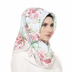 Hijabstore - Angel Lelga Original Scarf AL 123 - White Blue Floral