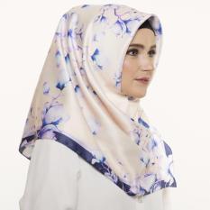 Hijabstore - Angel Lelga Original Scarf AL 223 - Cream Blue Floral Floral Graphic