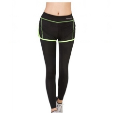 Hijau Perempuan Yoga Legging Olahraga Lari Latihan Lari Aerobik Latihan Kecepatan Udara Kering Di The Sports Pants Ketat