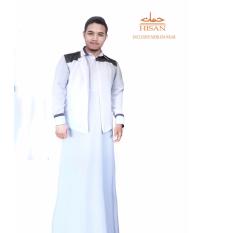 Hisan Jubah HGR01 Gamis Pria Rompi Eksklusif - Putih