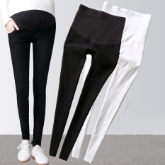 Hitam Lee Jeans Terlihat Langsing Pinggang Tinggi Celana Celana Wanita Hamil (Hitam [Kualitas Yang Baik])