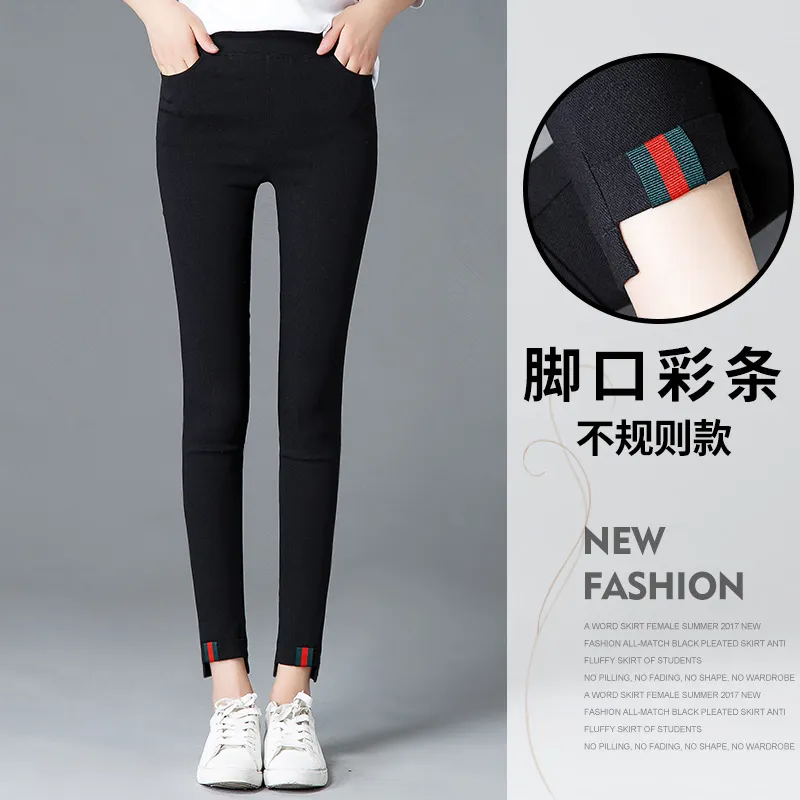 Harga celana panjang ketat slim thin wanita stretch warna hitam kaki mulut warna bar kaki mulut