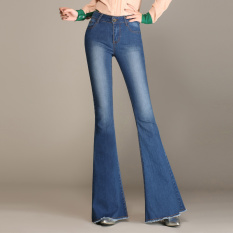 Tambah Beludru Hitam Perempuan Terlihat Langsing Celana Cutbray Sedikit Mirip Terompet Denim Celana (Denim Biru) baju Wanita Celana Wanita Celana Jeans Wanita