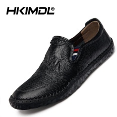 HKIMDL New Leather Casual Driving Slip-Ons & Loafers Men Carrefour Shoes Black - intl