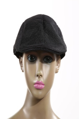 HKS Topi Balap Runcing Topi Datar Baret Country Golf Newsboy (Hitam)-Intl