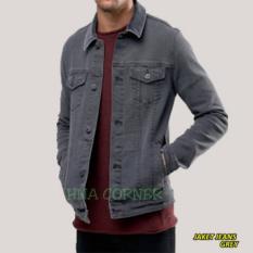 HNA Jaket Jeans Denim Pria Trendy - Grey