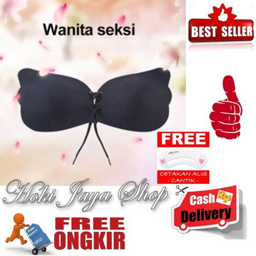 HOKI - Bra Wings Push-Up Silicone Bra - Hitam CUP B Size 36 + Gratis Cetak Alis Cantik Premium