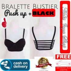 HOKI COD - Bra Sport Tali 6 + Busa + Push Up (Tanpa Kawat) - Black Limited Edition + Gratis Cetak Alis Cantik - Premium
