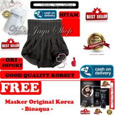 HOKI COD - Munafie Slim Pant Celana Korset - All Size - Hitam + Gratis BIOAQUA Masker Carbon Aktive Charcoal Black Mask - Masker Wajah Arang Aktif Alami Original Pengangkat Komedo