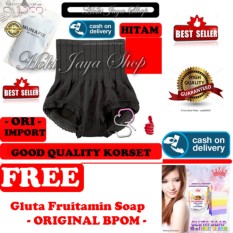 HOKI COD - Munafie Slim Pant Celana Korset - All Size - Hitam + Gratis Gluta Fruitamin Soap By Pretty White Thailand + Vitamin / Sabun Fruitamin ORIGINAL BPOM - 1 Pcs