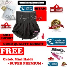 HOKI COD - Munafie Slim Pant Celana Korset - All Size - Hitam + Gratis Haidi Catok Mini Pelurus Rambut - Multi Colour - 1 Pcs