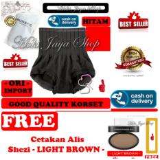 HOKI COD - Munafie Slim Pant Celana Korset - All Size - Hitam + Gratis SHEZI Eyebrow Stamp - Cetakan / CEtak Alis KOREA Style - Coklat Muda - Light Brown - 1 Pcs
