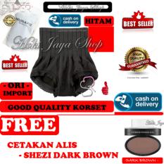 HOKI COD - Munafie Slim Pant Celana Korset - All Size - Hitam + Gratis SHEZI Eyebrow Stamp - Cetakan / Cetak Alis KOREA Style - Coklat Tua - Dark Brown - 1 Pcs