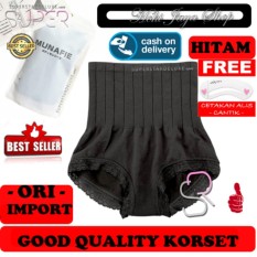 HOKI COD - Munafie Slim Pant Korset Original Import Pelangsing Celana Bahan Berkualitas - Hitam + Gratis Cetak Alis Cantik - Premium