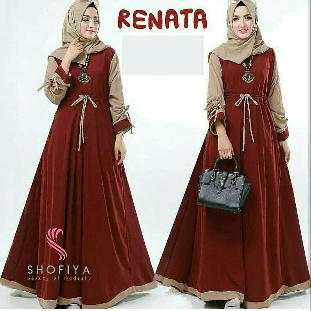 HoneyClothing Baju Muslim Wanita Terbaru // Gamis Muslimah // Gamis Trendy / Dress Renisa 