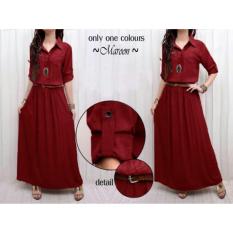 Honeyclothing Dress Wanita Lita - Merah / Dress muslim / Longdress / Baju Wanita / Gamis Muslim / Best Seller