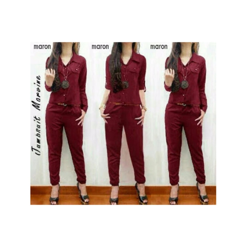 Honeyclothing Jumpsuit Wanita Marion - Merah / Jumpsuit Trendy / Baju Kodok / Setelan Wanita