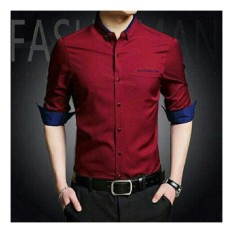 Honeyclothing Kemeja Pria Topmen - Merah / Kemeja Formal Pria / Kemeja Casual Pria / Baju Pria / Atasan Pria / Baju Kerja