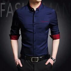 Honeyclothing Kemeja Formal Pria / Kemeja Casual Pria / Baju Pria / Atasan Pria / Baju Kerja / Kemeja Pria Topmen - Navy