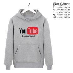 hoodie sweter youtube hitam cotton fleece 100%