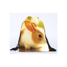Hot 3D Digital Printing Tandan Rabbit Picture Drawstring Backpack 2017 Daftar Baru-Intl