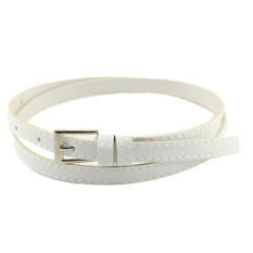 Hot Jual Wanita Cantik Multicolor Kecil Candy Color Thin Sabuk Kulit MS Belt White-Intl