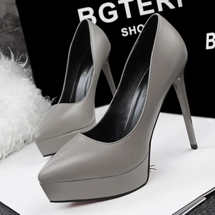 ladies grey heels