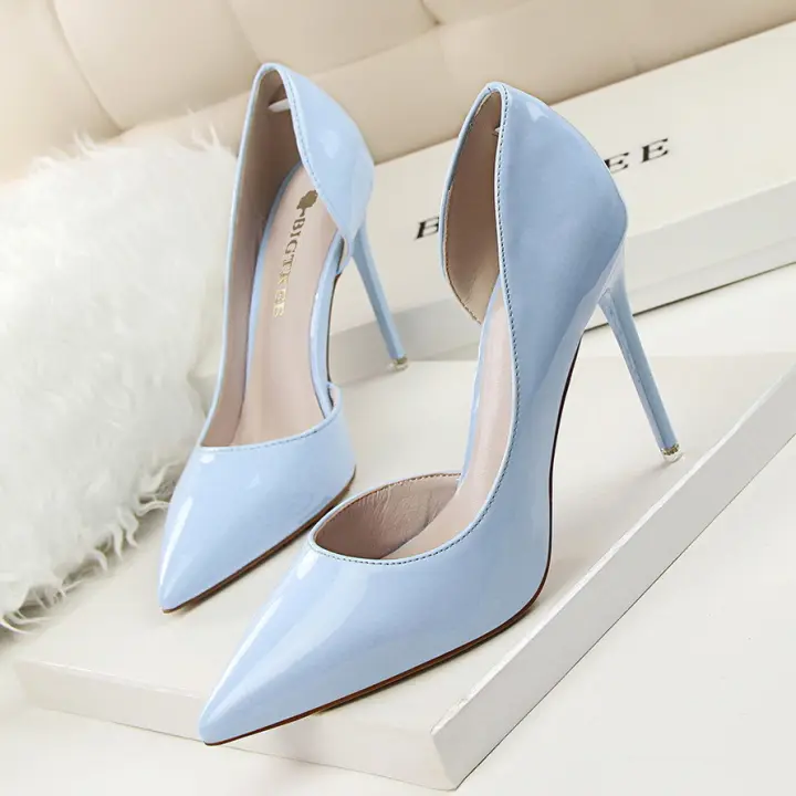 Fashion Woman Pumps Thin Heels High Heeled Shoes Pointed Toe