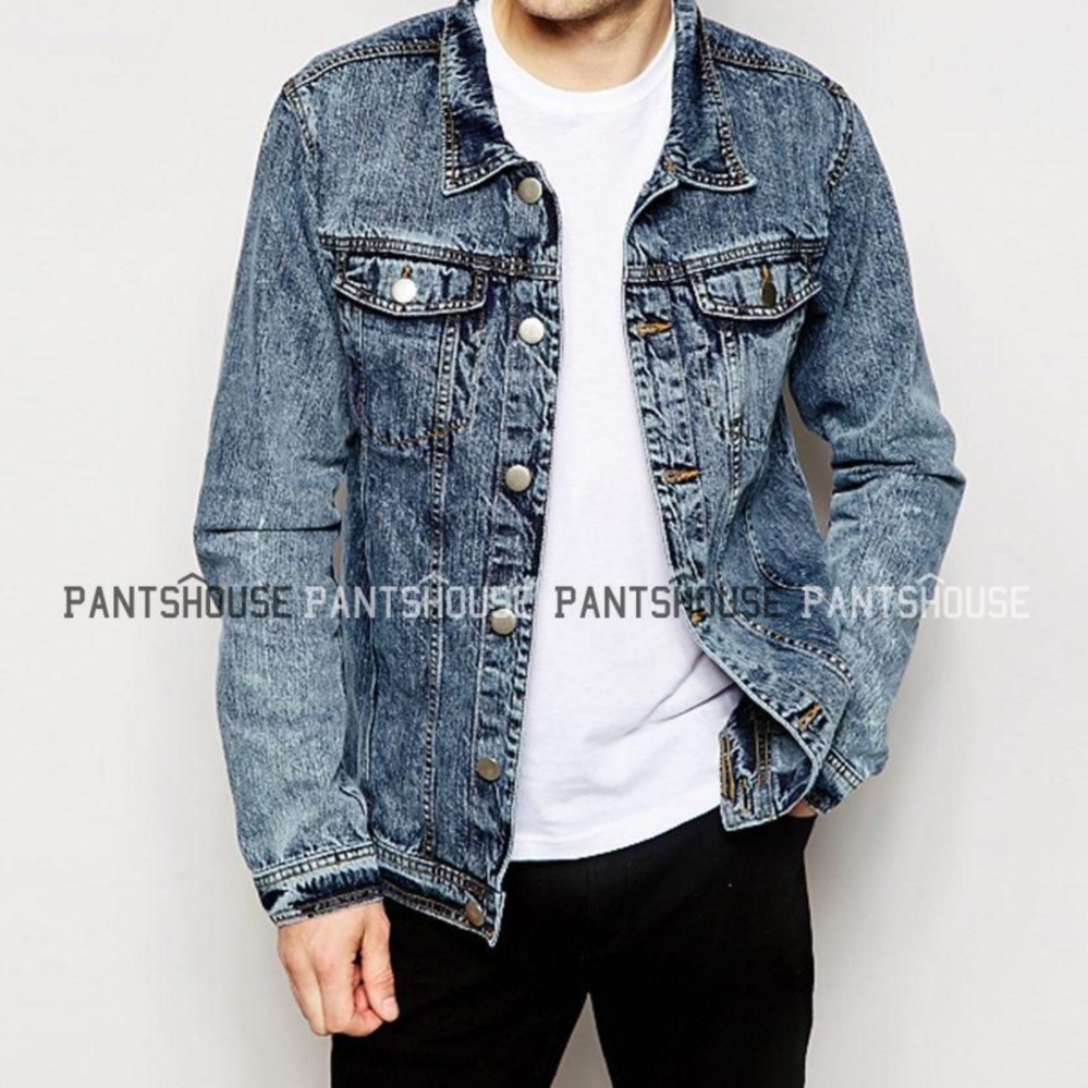 HOT ITEM Jaket Jeans Denim Pria - Snow Wash Blue