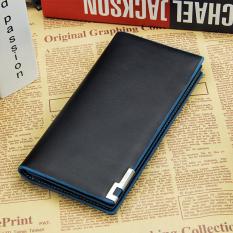 Hot jual pria blue iron tepi dompet panjang dompet Korea tipis tipis kreatif