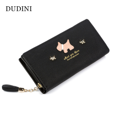 Hot New Fashion Wanita Dompet Qute Anjing Kartun Jumbai Scrub Ladieswallet Splice Zipper Dompet Clutch Cion Pocket Tempat Kartu-Intl