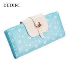 Hot Baru Korea Fashion Dompet Wanita Dicetak Plum Kolor Pengait Dompet Wanita 2 Fold Segar Clutch Koin Pemegang Kartu Saku -Intl