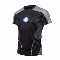 Hot Sale Avengers Ironman 3D Kaus Pria Bermotif Kompresi Pendek Lengan Kebugaran Binaraga T-Shirt Gym TEE-Internasional