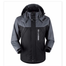 Jual Hot Fashion Mens Casual Sport Coat Wanita Tahan Air Windproof Outdoorwear Mountain Snow Jaket Pemuda Musim Dingin Jaket Mantel Plus- Ukuran M-5XL-Black-Intl